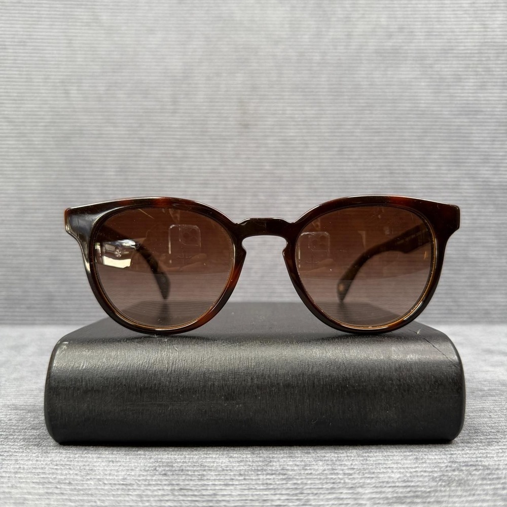 Paul Smith Tortoise Round Sunglasses Handmade in Italy Striped Detail Brown Lens